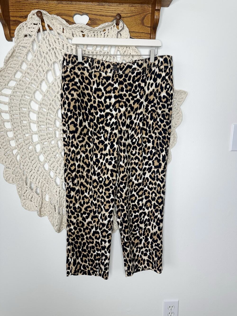 NEW J.Crew Tailored Relaxed Pant In Leopard 365 Crepe Size 14